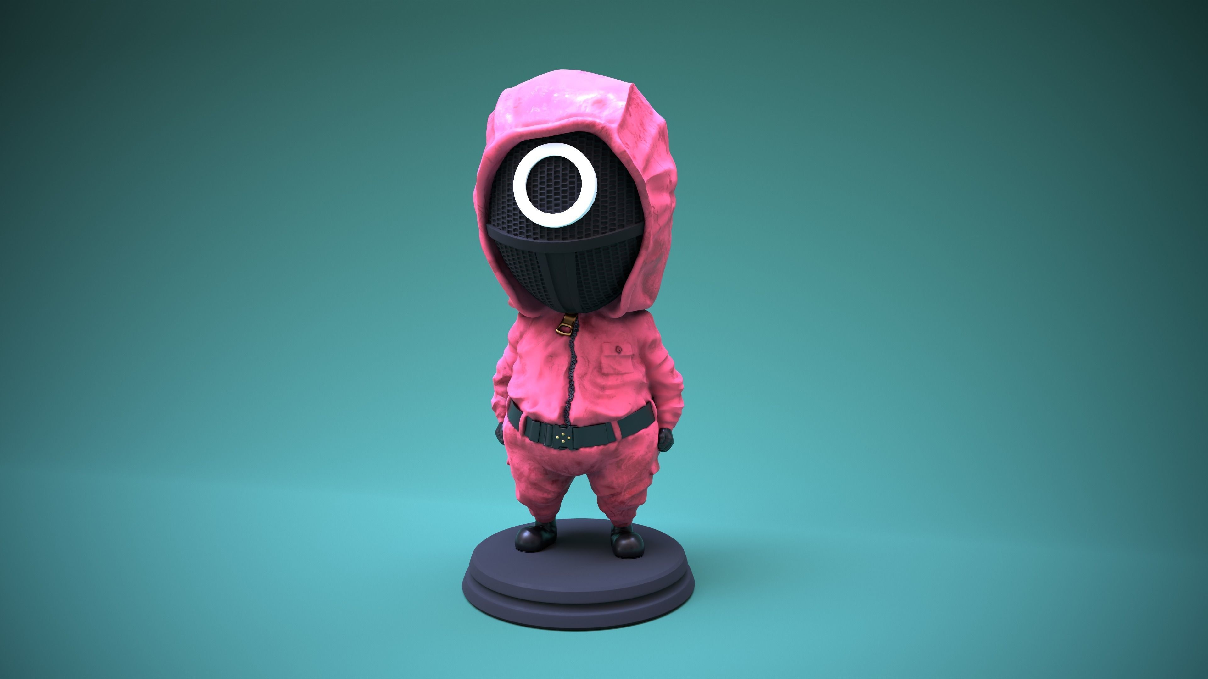 SQUID GAME PINK SOLDIER Ready for 3D print 3D print model_5