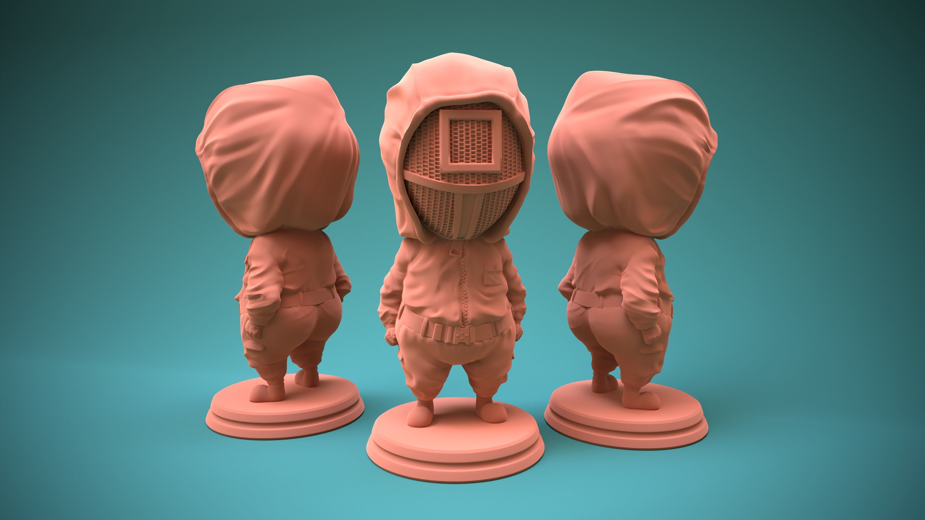 SQUID GAME PINK SOLDIER Ready for 3D print 3D print model_3