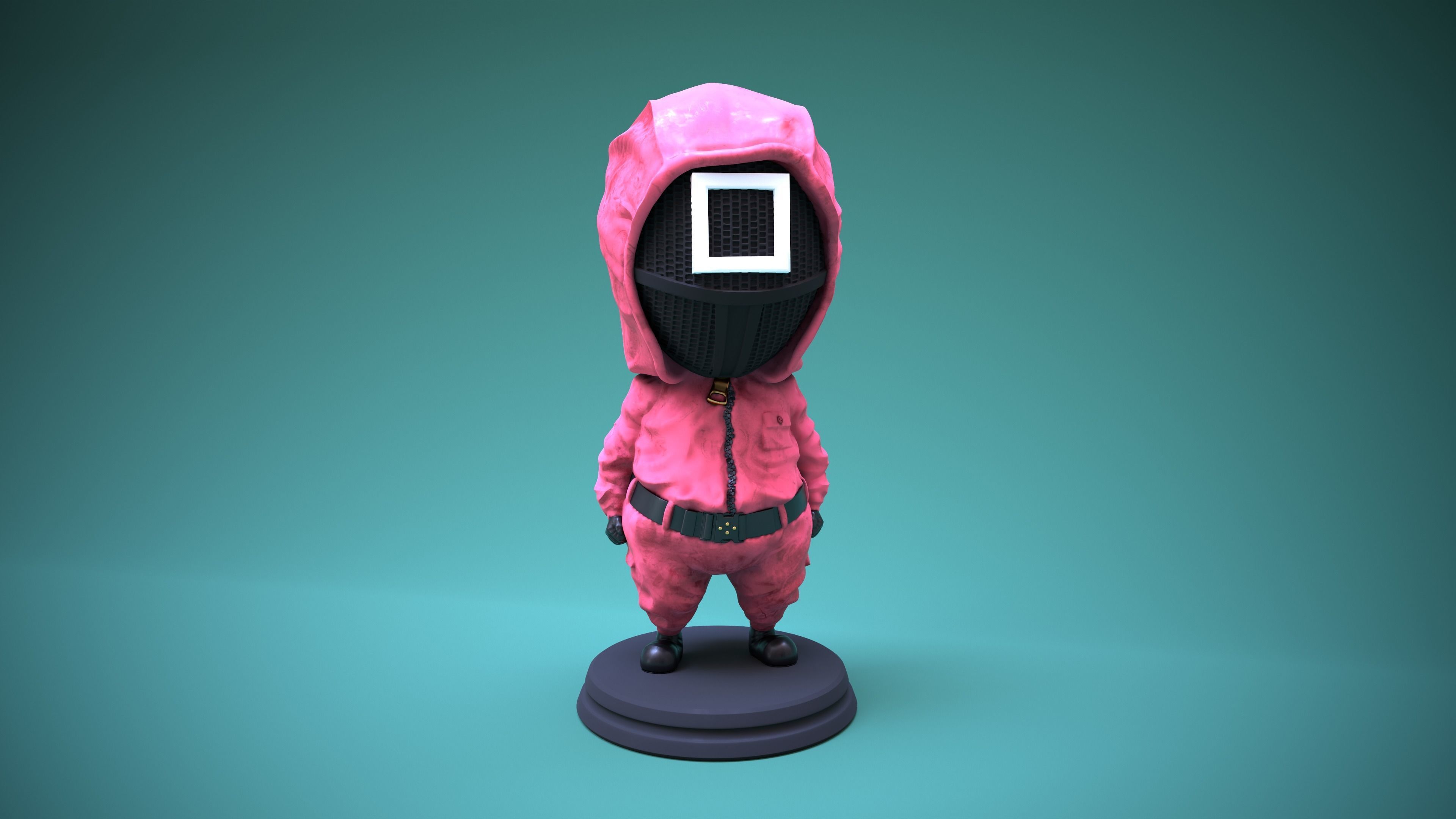 SQUID GAME PINK SOLDIER Ready for 3D print 3D print model_8