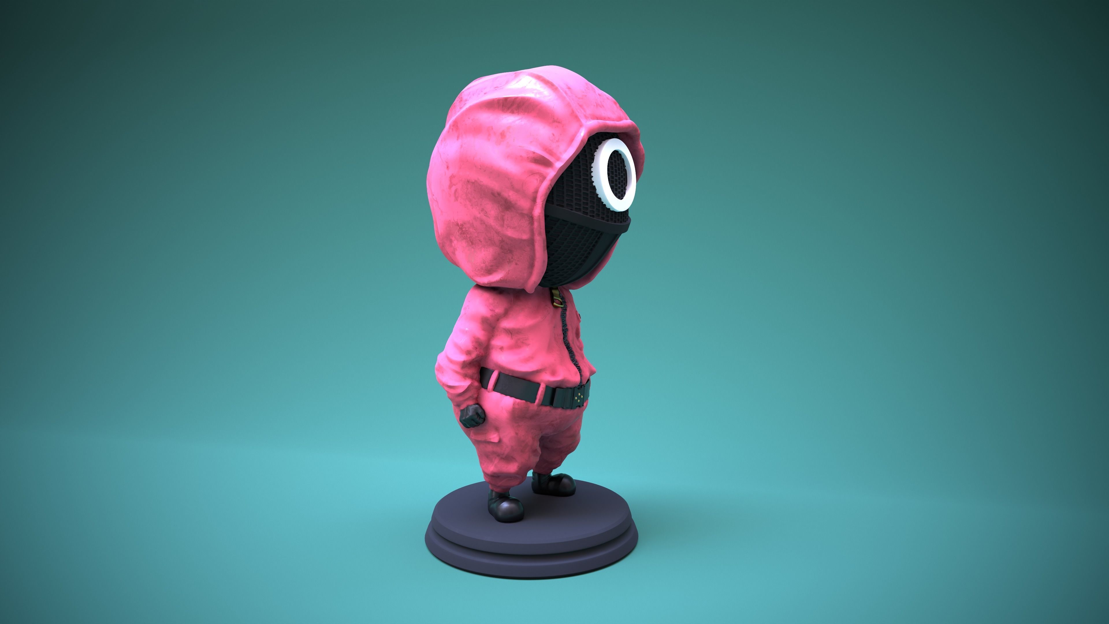 SQUID GAME PINK SOLDIER Ready for 3D print 3D print model_6