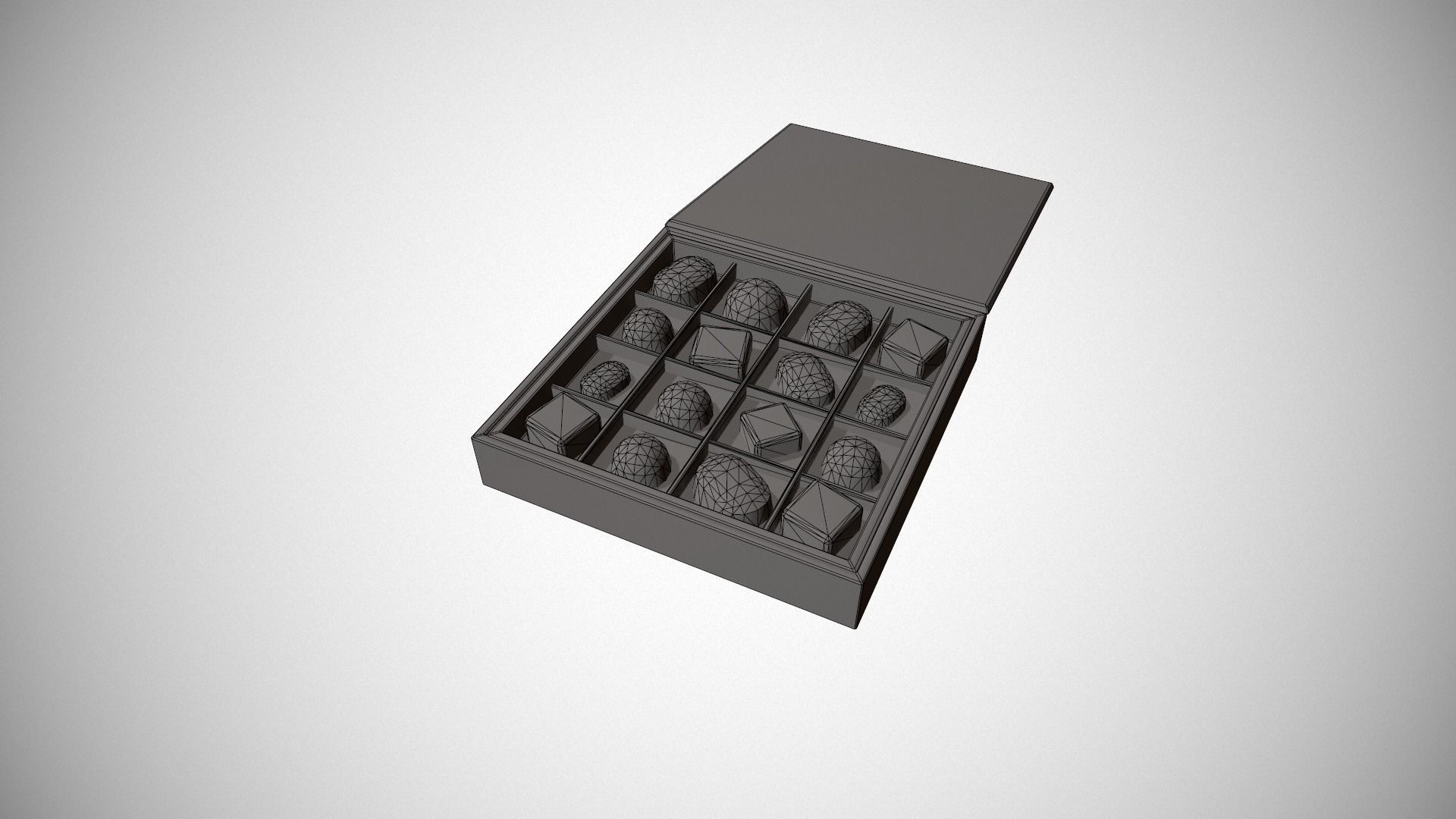 Christmas Red Box of Chocolates Low-poly 3D model_21