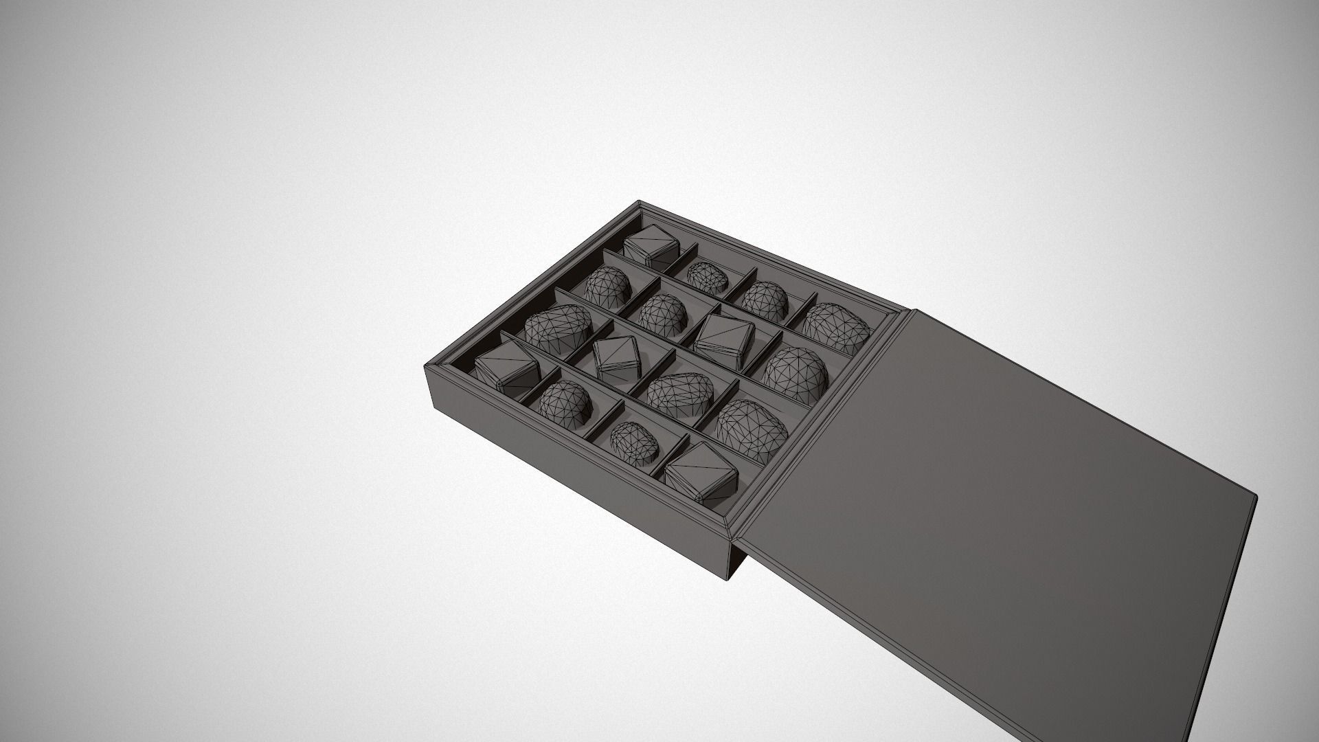 Christmas Red Box of Chocolates Low-poly 3D model_18