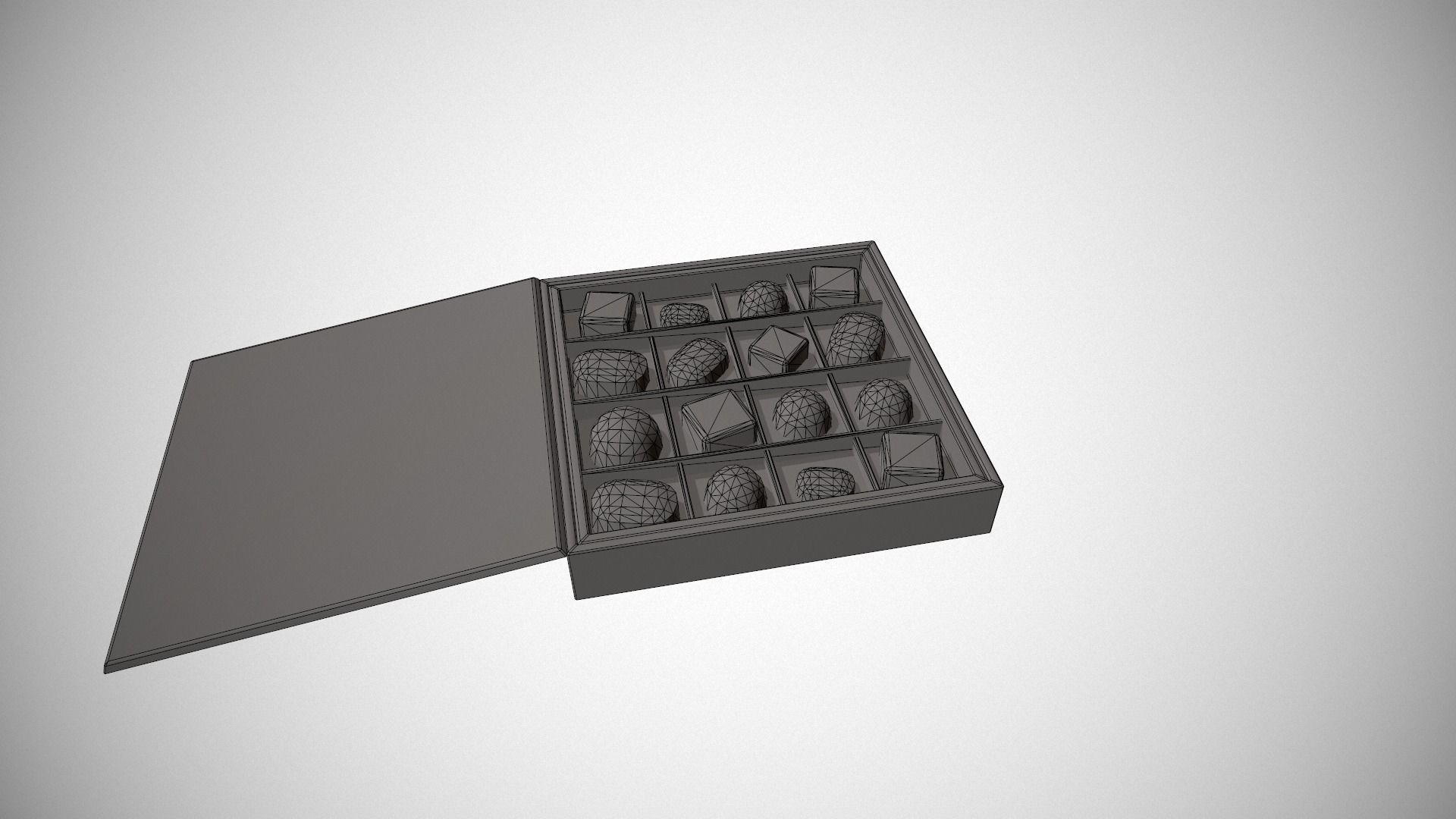 Christmas Red Box of Chocolates Low-poly 3D model_14