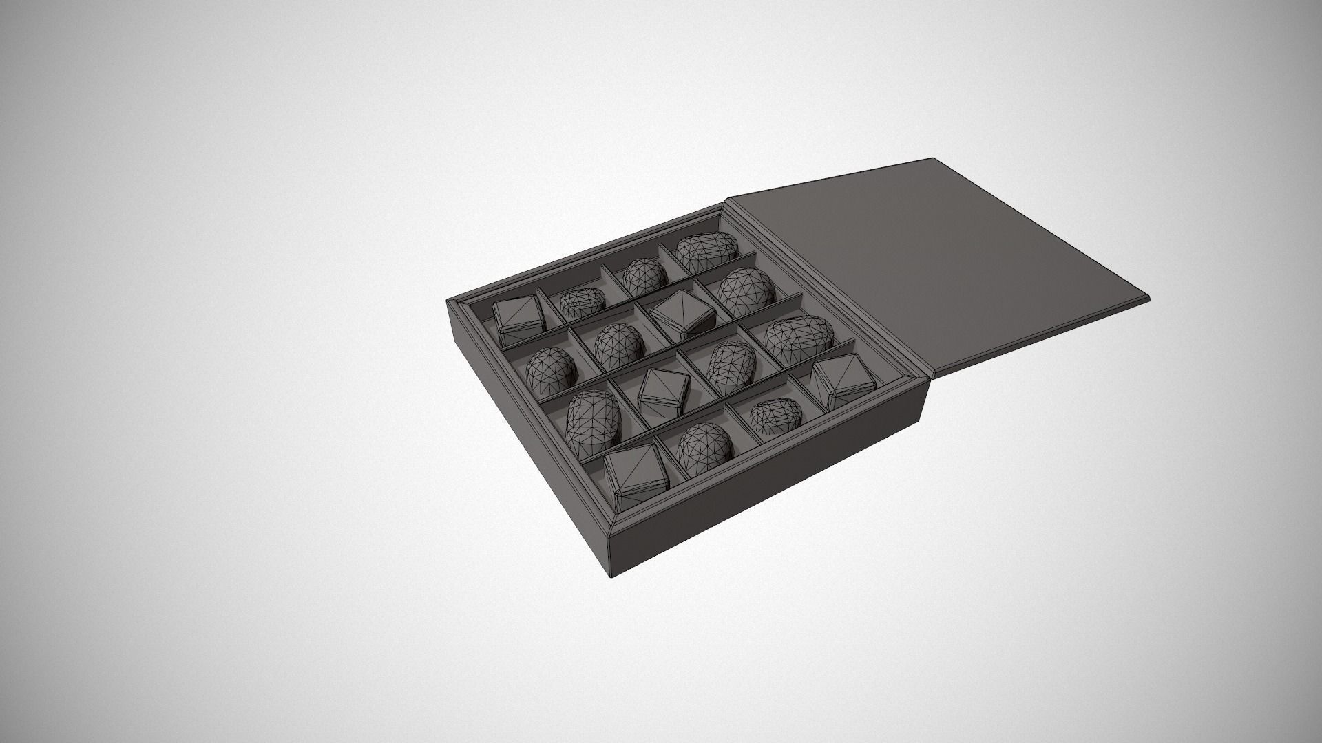 Christmas Red Box of Chocolates Low-poly 3D model_20