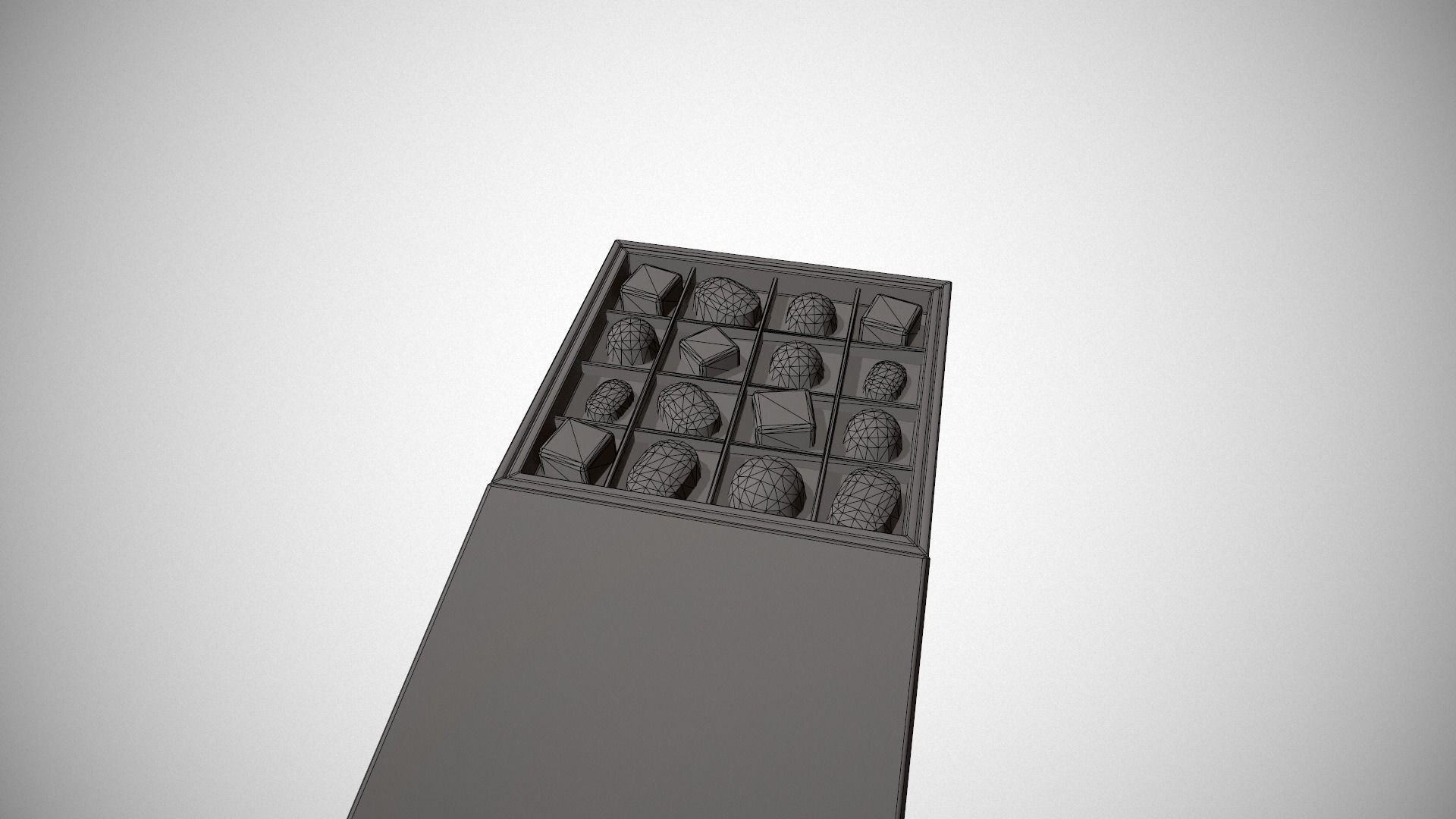 Christmas Red Box of Chocolates in Mixed Colour Foil Low-poly 3D model_16