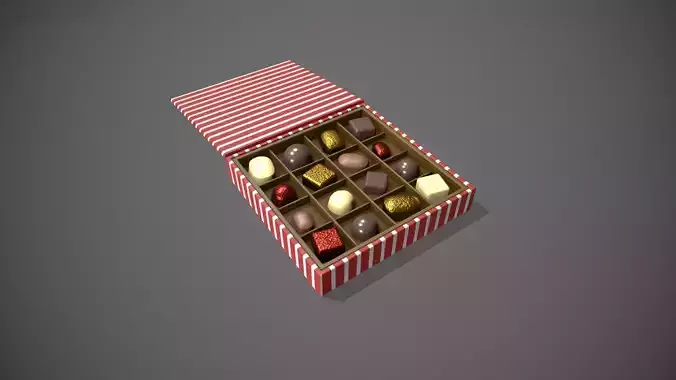 Christmas Red and White Striped Box of Mixed Chocolates