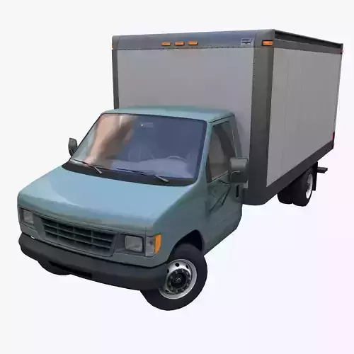 Industrial van box truck Low-poly 3D model