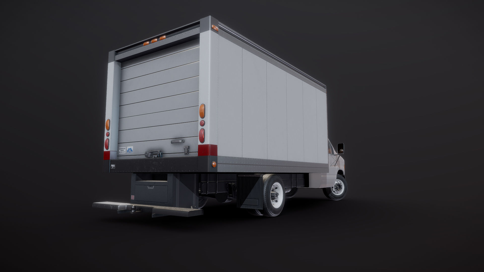 Industrial van box truck Low-poly 3D model_26