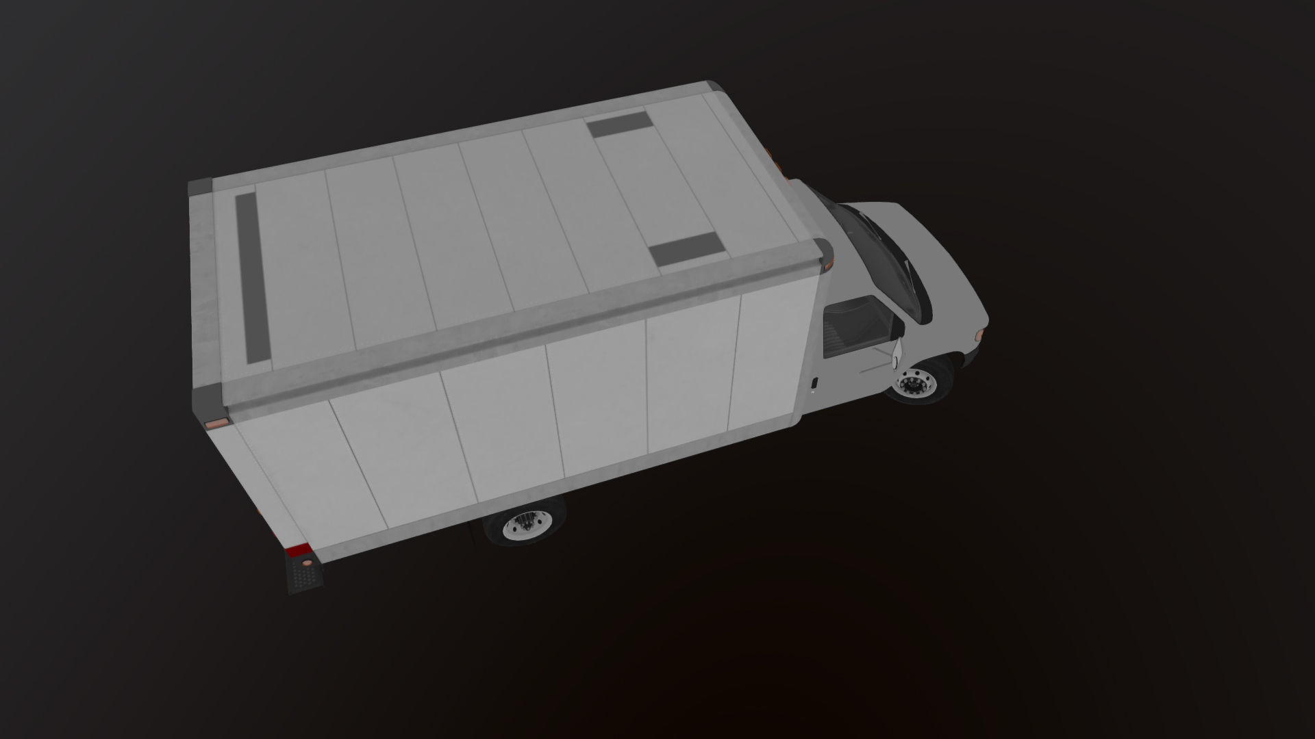 Industrial van box truck Low-poly 3D model_36