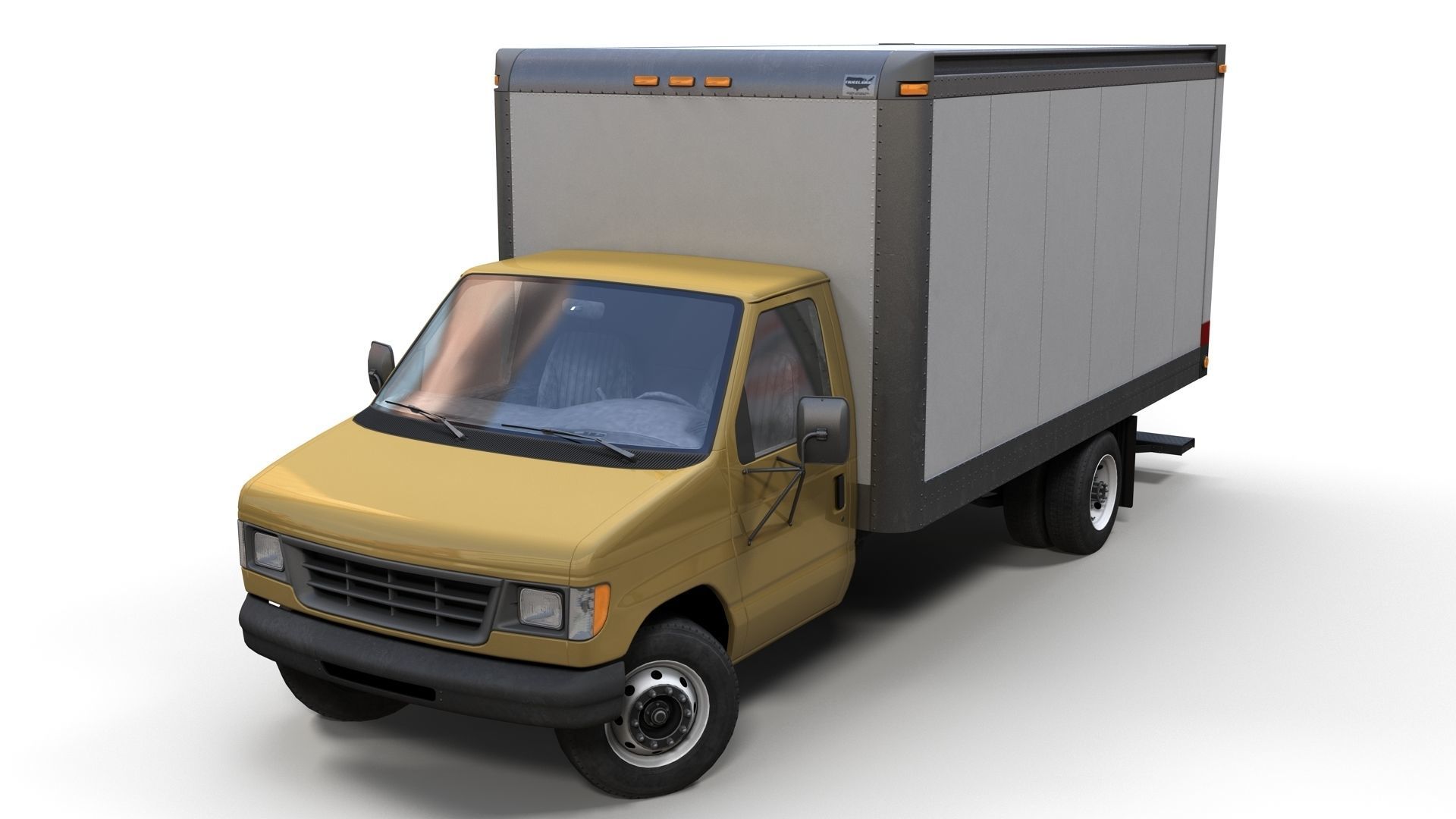 Industrial van box truck Low-poly 3D model_5