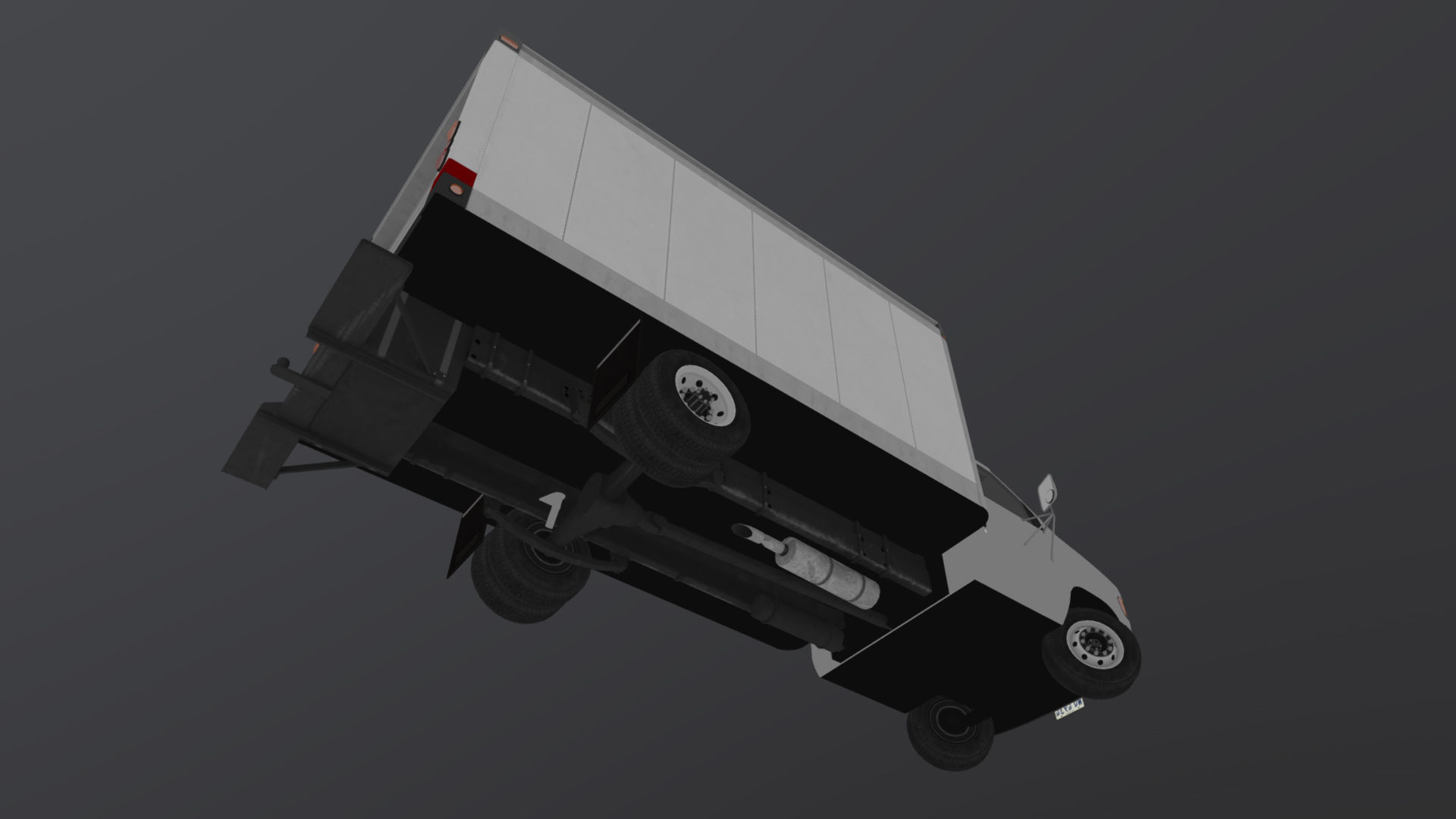 Industrial van box truck Low-poly 3D model_37