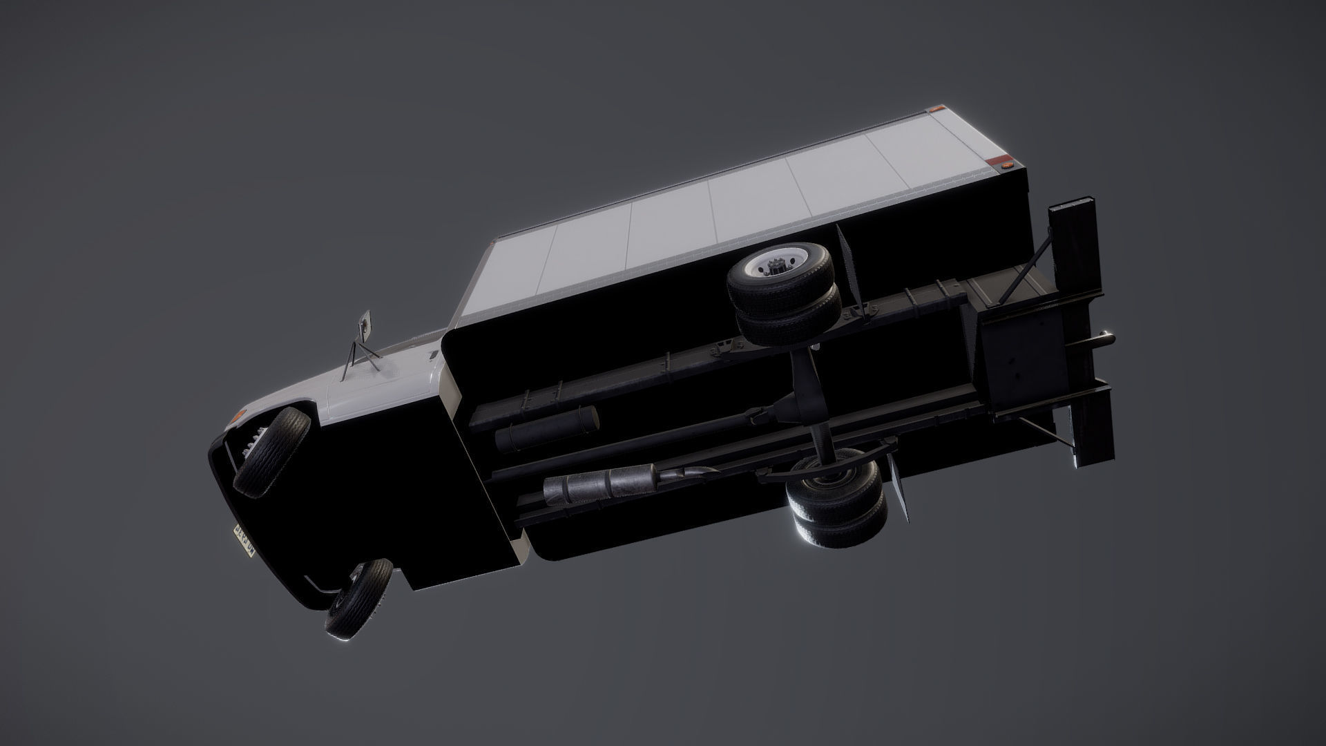 Industrial van box truck Low-poly 3D model_27
