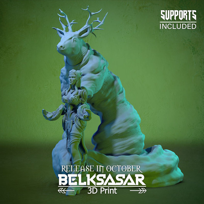 Summoner of the Deer Spirit 3D print model_1