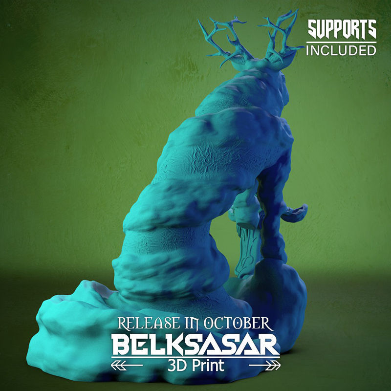 Summoner of the Deer Spirit Normal and Nude 3D print model_12