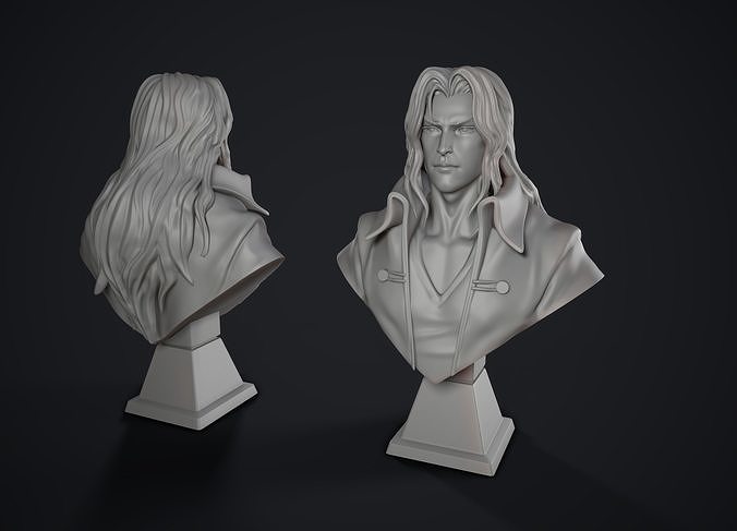 Alucard Castle vania bust 3D print model 3D model
