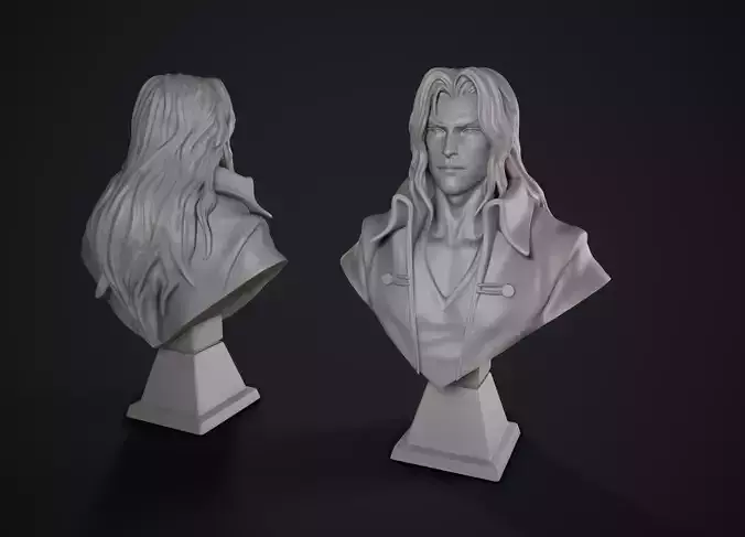 Alucard Castle vania bust 3D print model 3D model