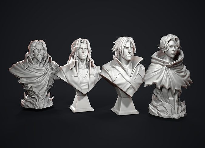 Castle vania bust 3D print model Bundle 3D model