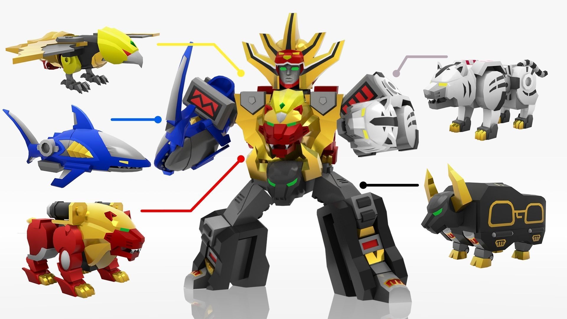 GaoKing - Wild Force Low-poly 3D model_4