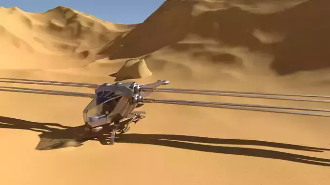 Ornithopter hovercraft in desert
