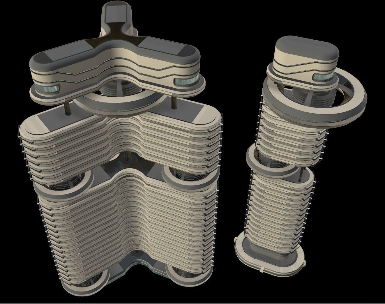 Sci fi apartment - VR Low-poly 3D model_7