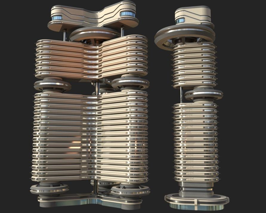 Sci fi apartment - VR Low-poly 3D model_6