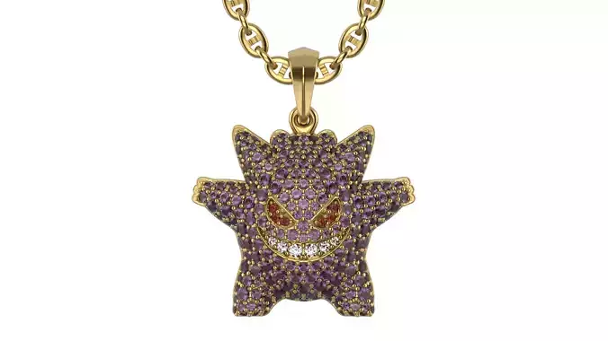 Gengar pendant wiht Gems 20mm