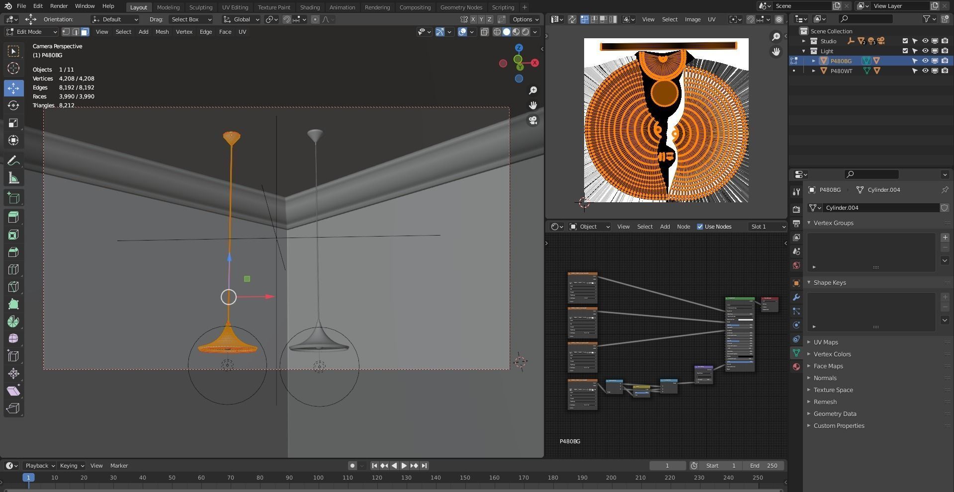 Pendant Ceiling Light P480BG Low-poly 3D model_25