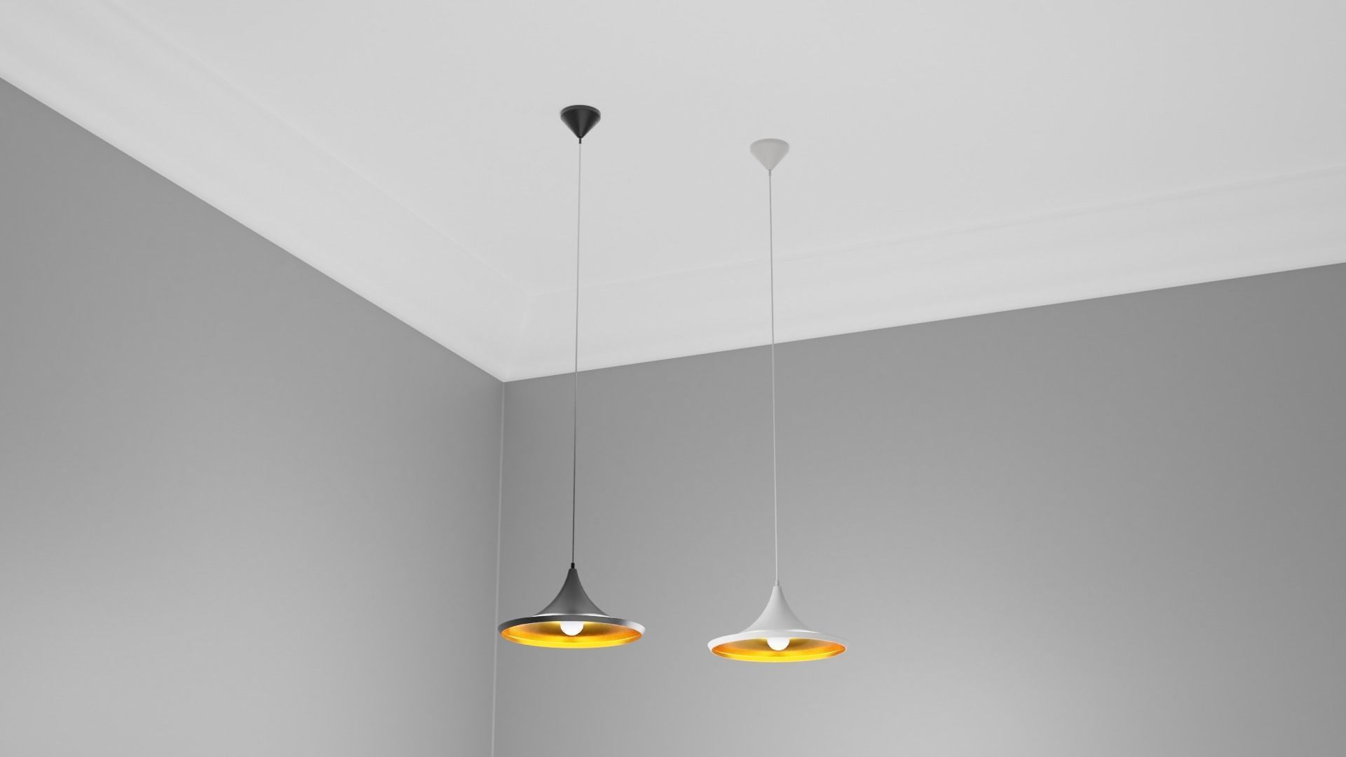 Pendant Ceiling Light P480BG Low-poly 3D model_1