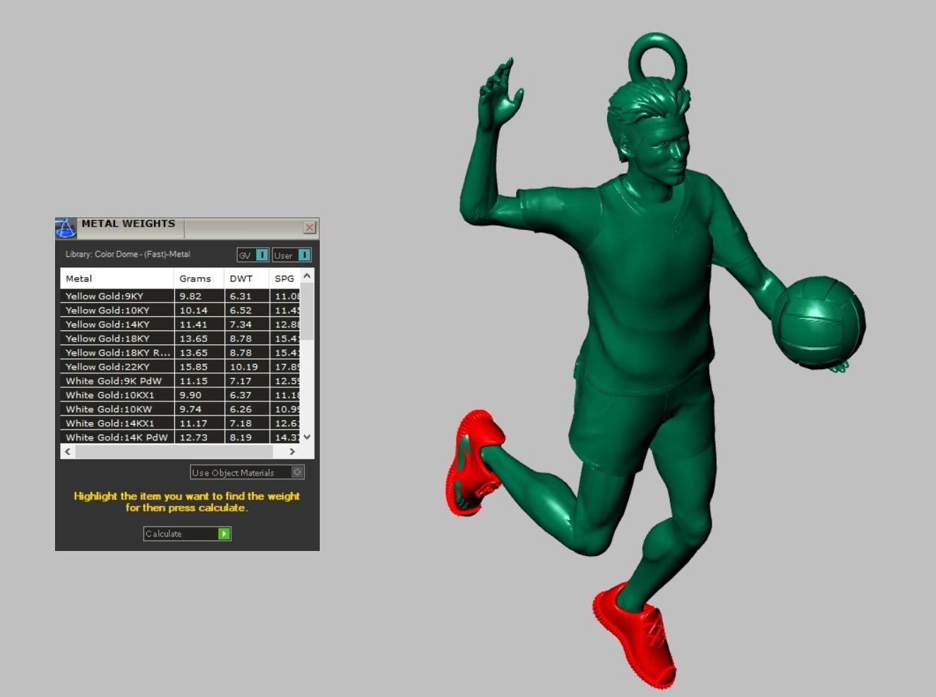 volleyball pendant 3D print model_16