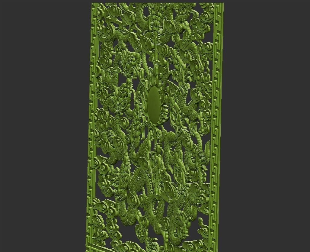 dragons metal plate with pattern 3D print model_6