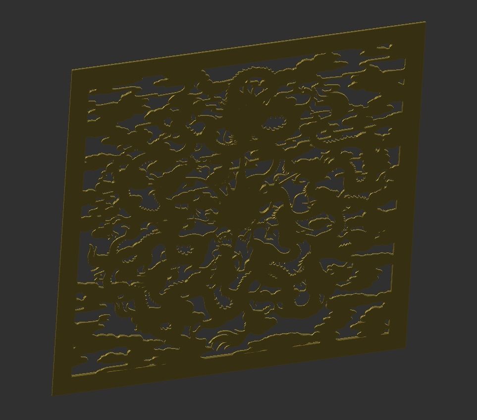 dragons metal plate with pattern 3D print model_3