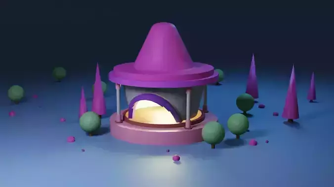 3d model of a residential modern house