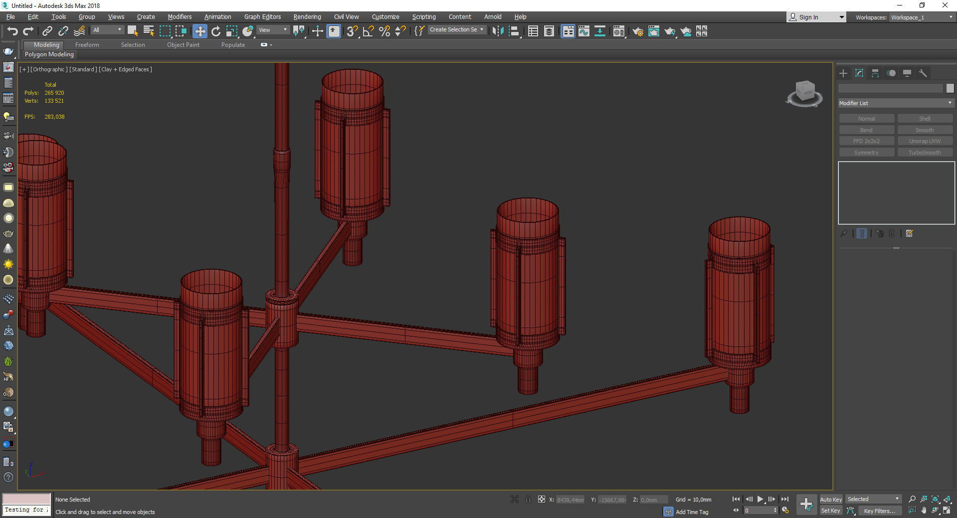 FLYNN CROSS CHANDELIER Low-poly 3D model_4