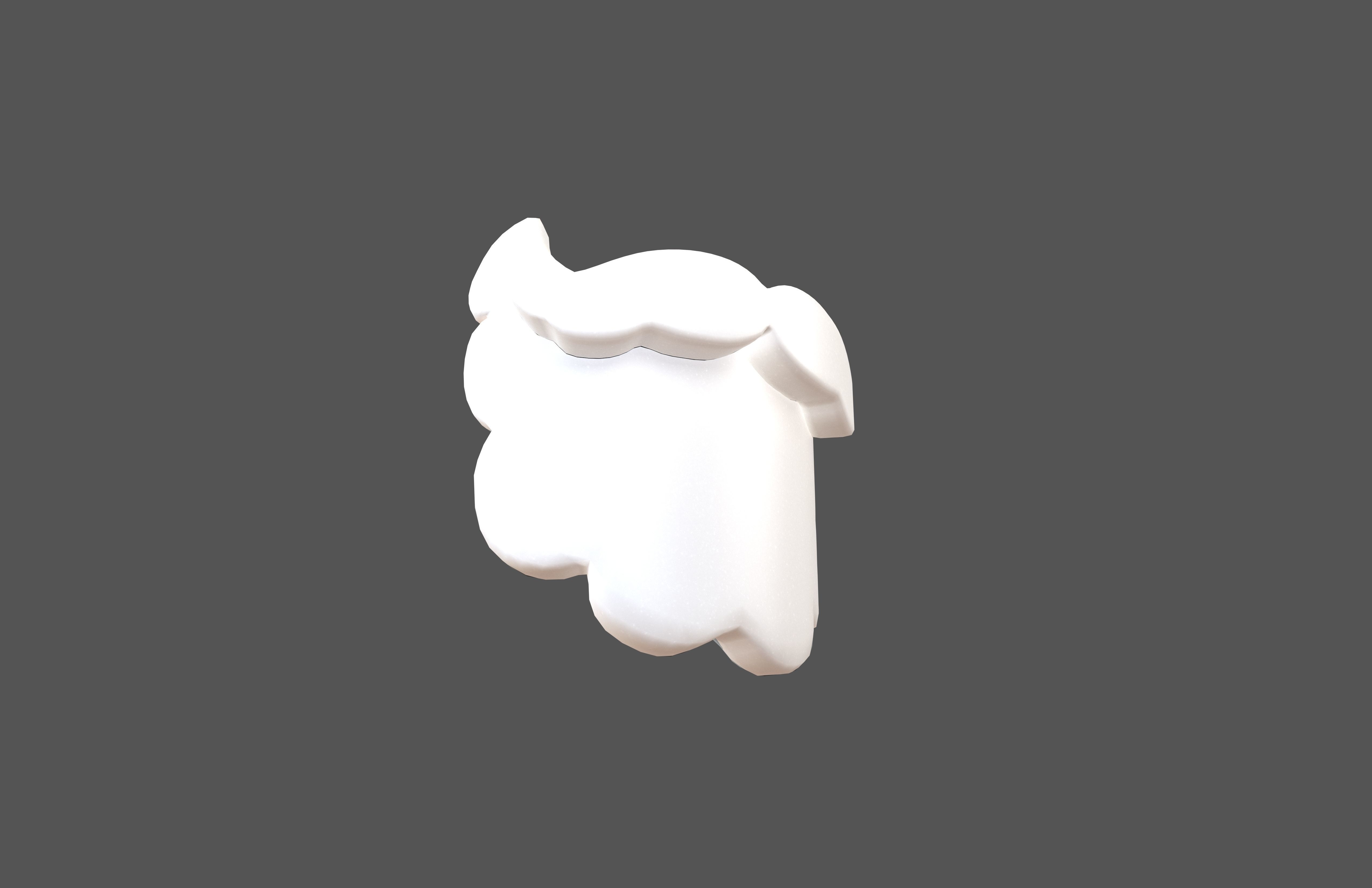 Beard v1 001 Low-poly 3D model_4