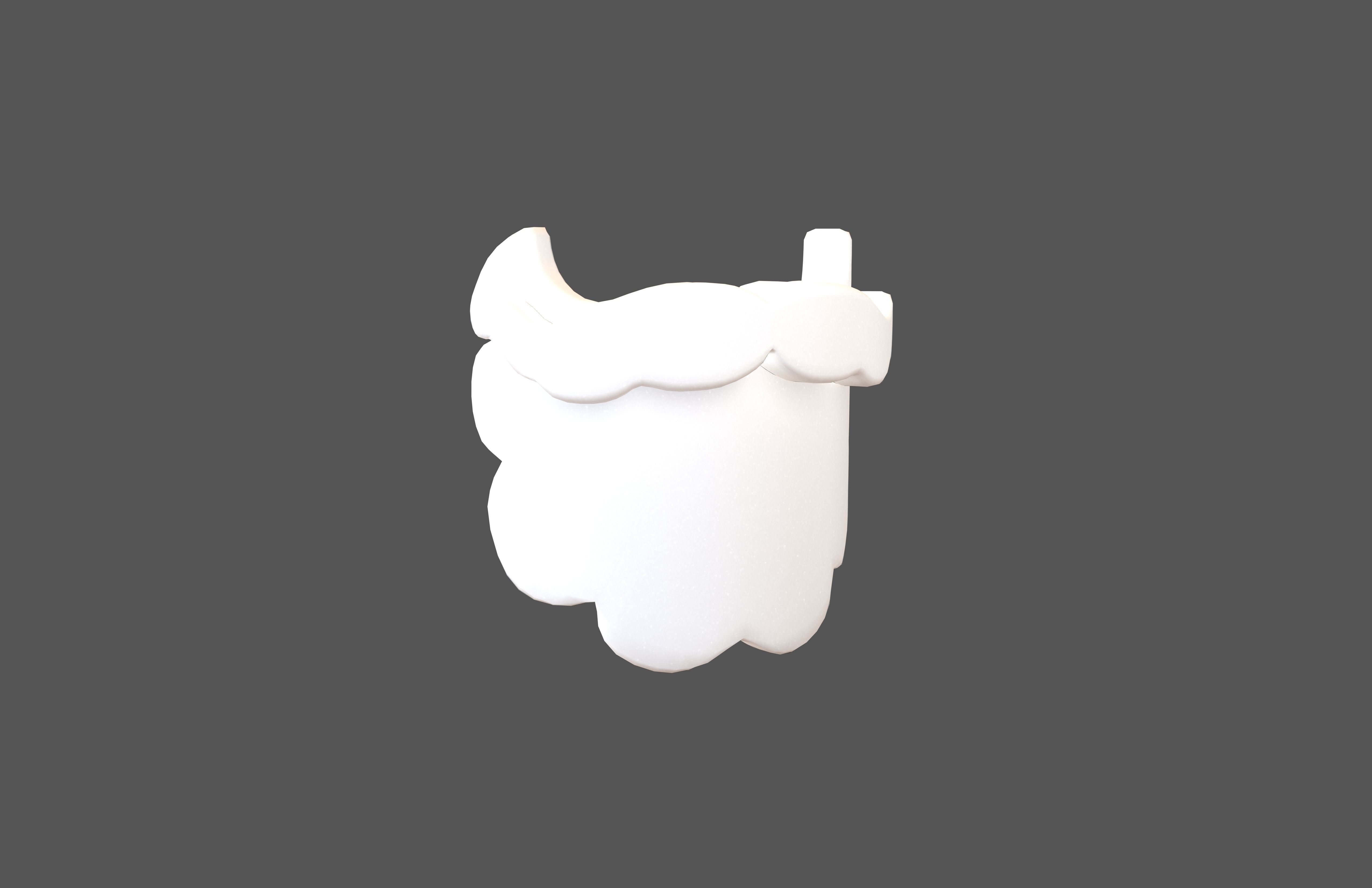 Beard v1 001 Low-poly 3D model_2