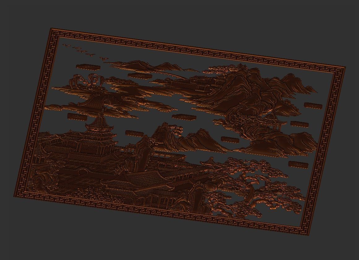 ancient Chinese painting of bas-relief  3D print model_2