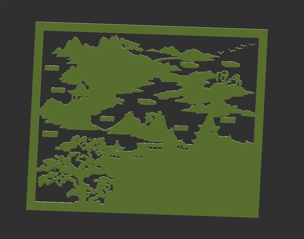 ancient Chinese painting of bas-relief  3D print model_5