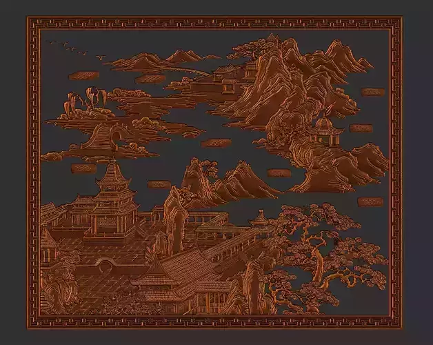 ancient Chinese painting of bas-relief 