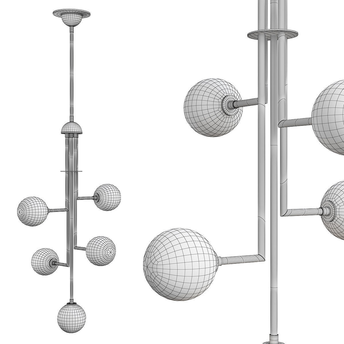 HALO V CHANDELIER Low-poly 3D model_1