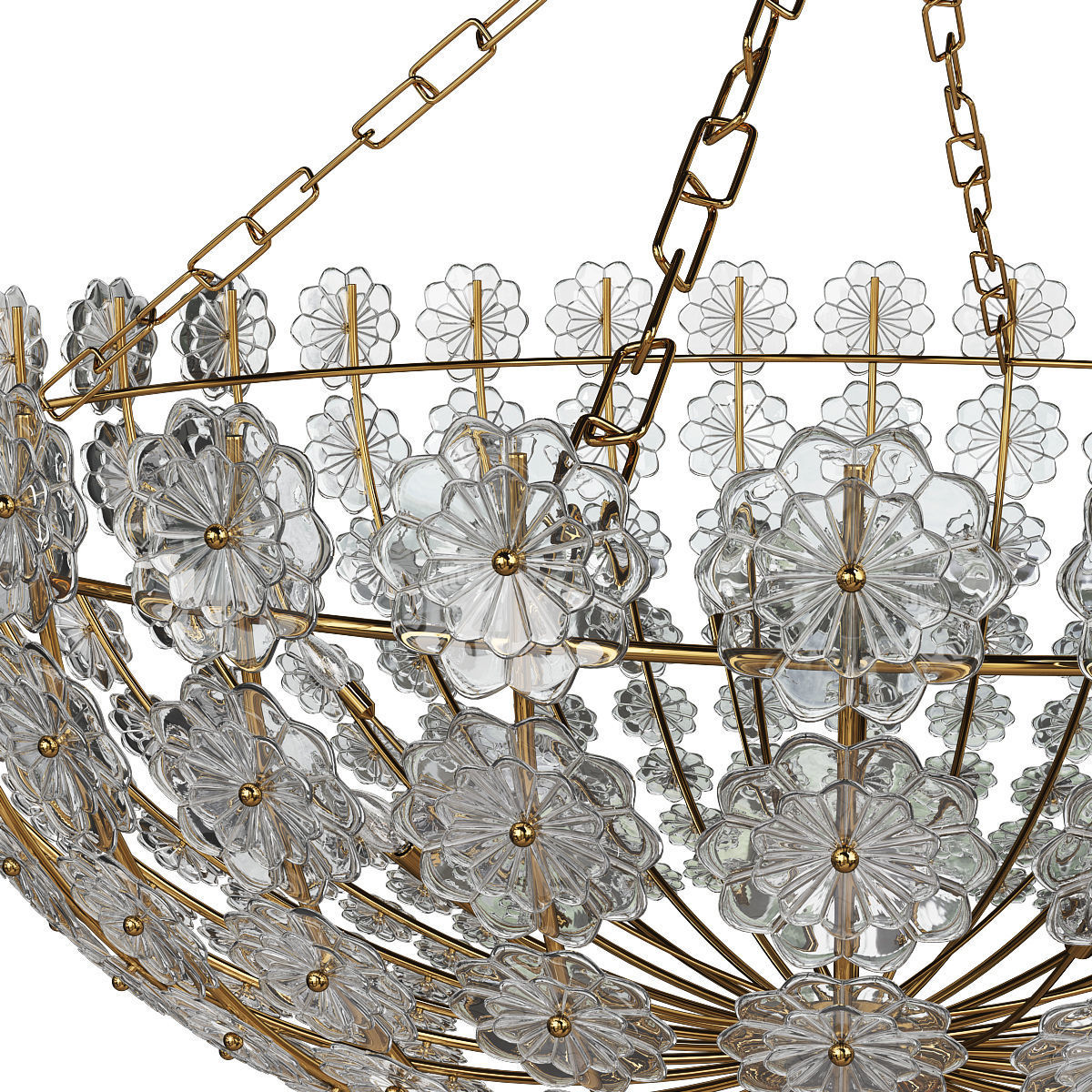 Floral Park Chandelier Low-poly 3D model_1
