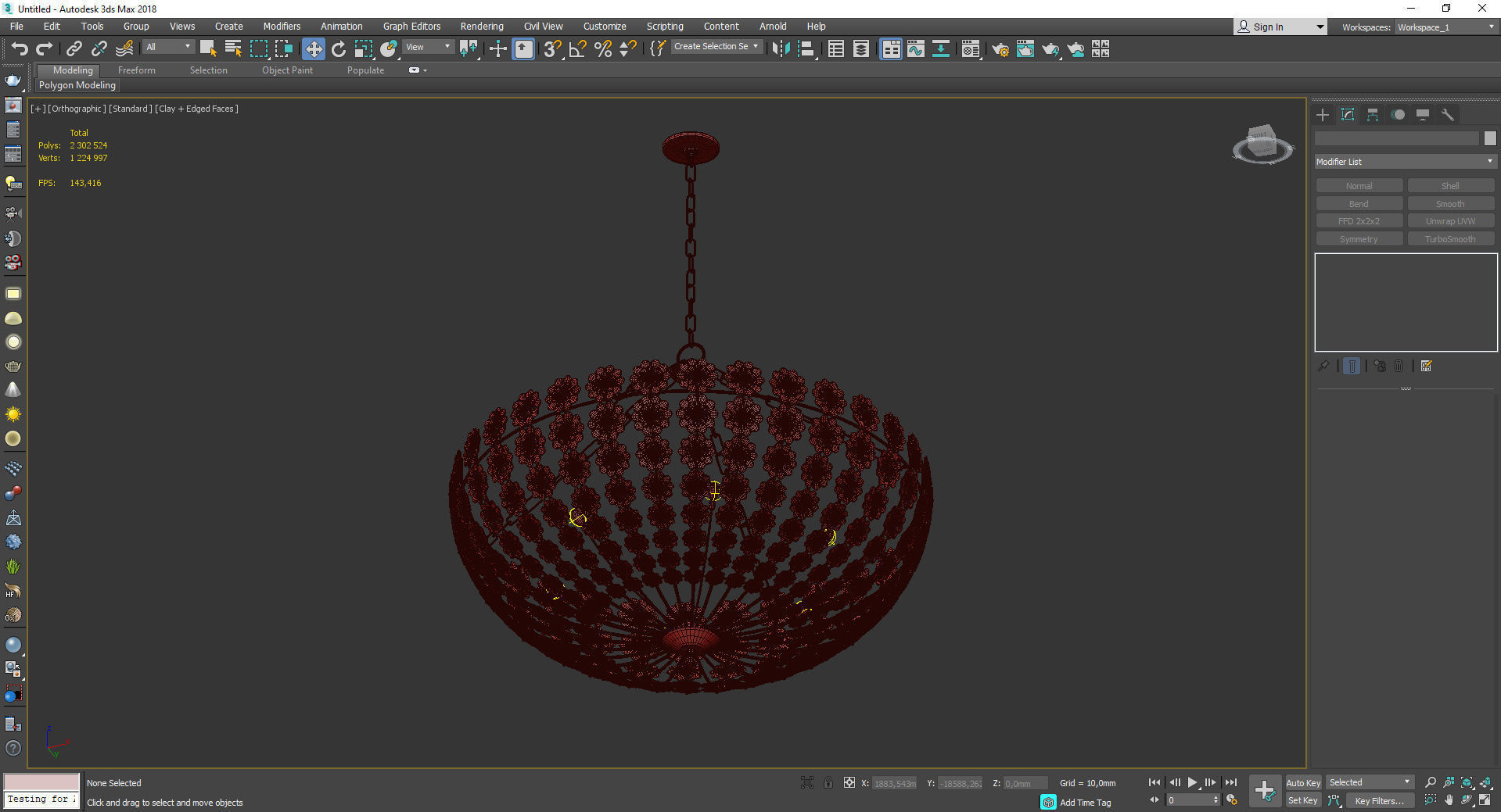 Floral Park Chandelier Low-poly 3D model_4