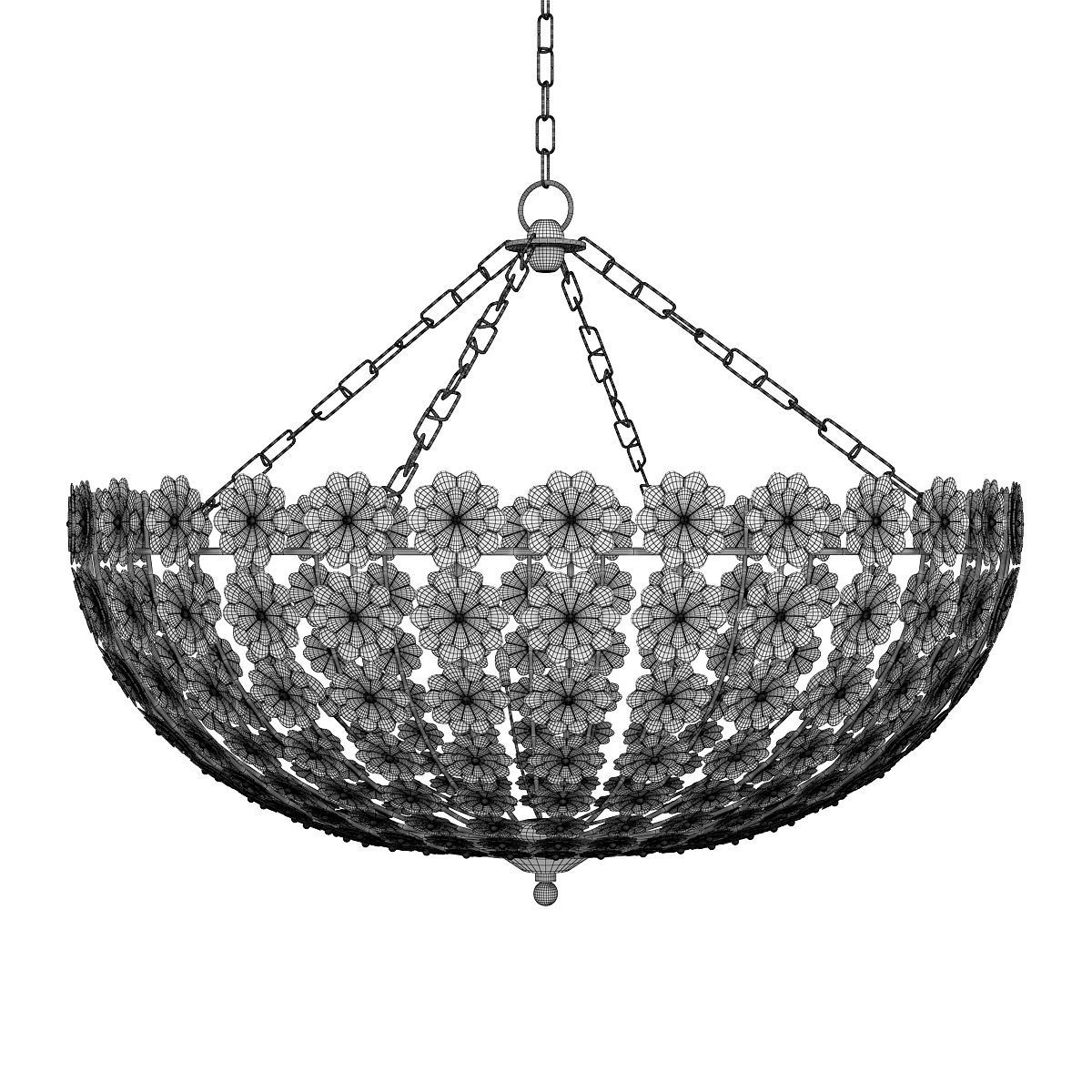 Floral Park Chandelier Low-poly 3D model_2