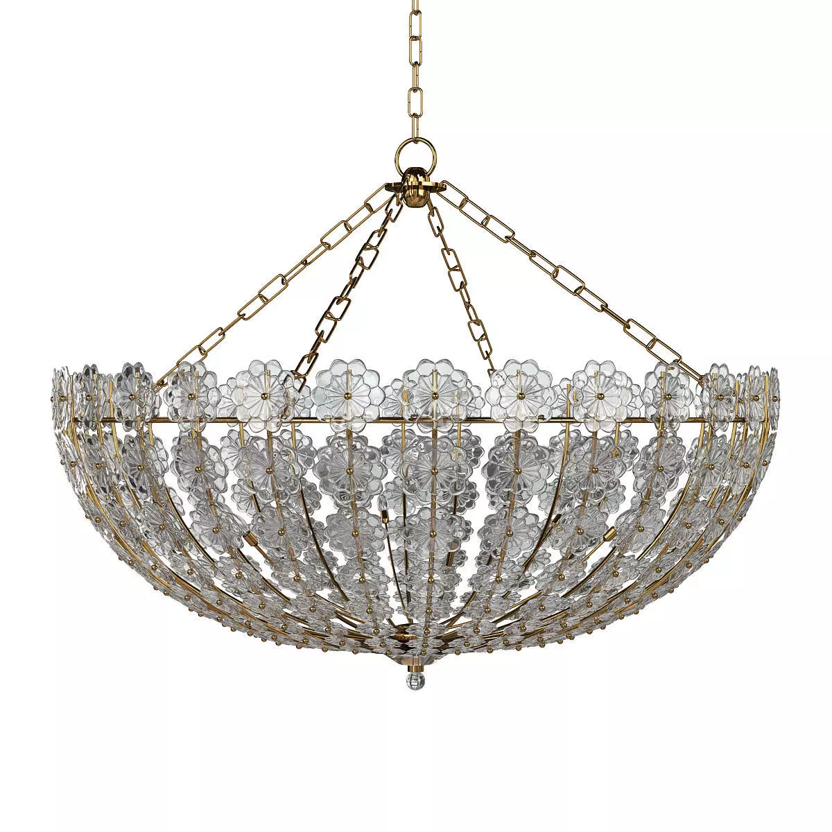 Floral Park Chandelier Low-poly 3D model_0