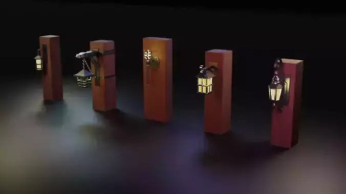 Ancient metal wall lamps