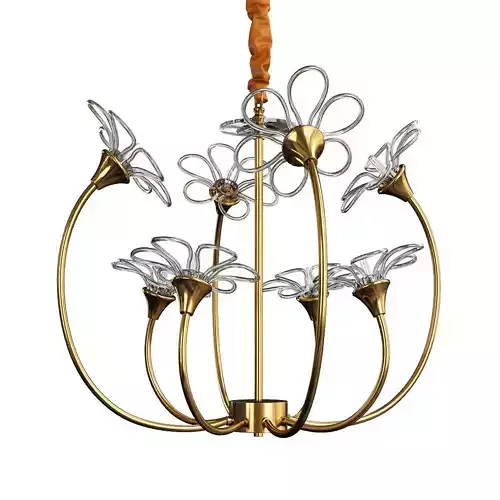 DOMINICA brass flower chandelier