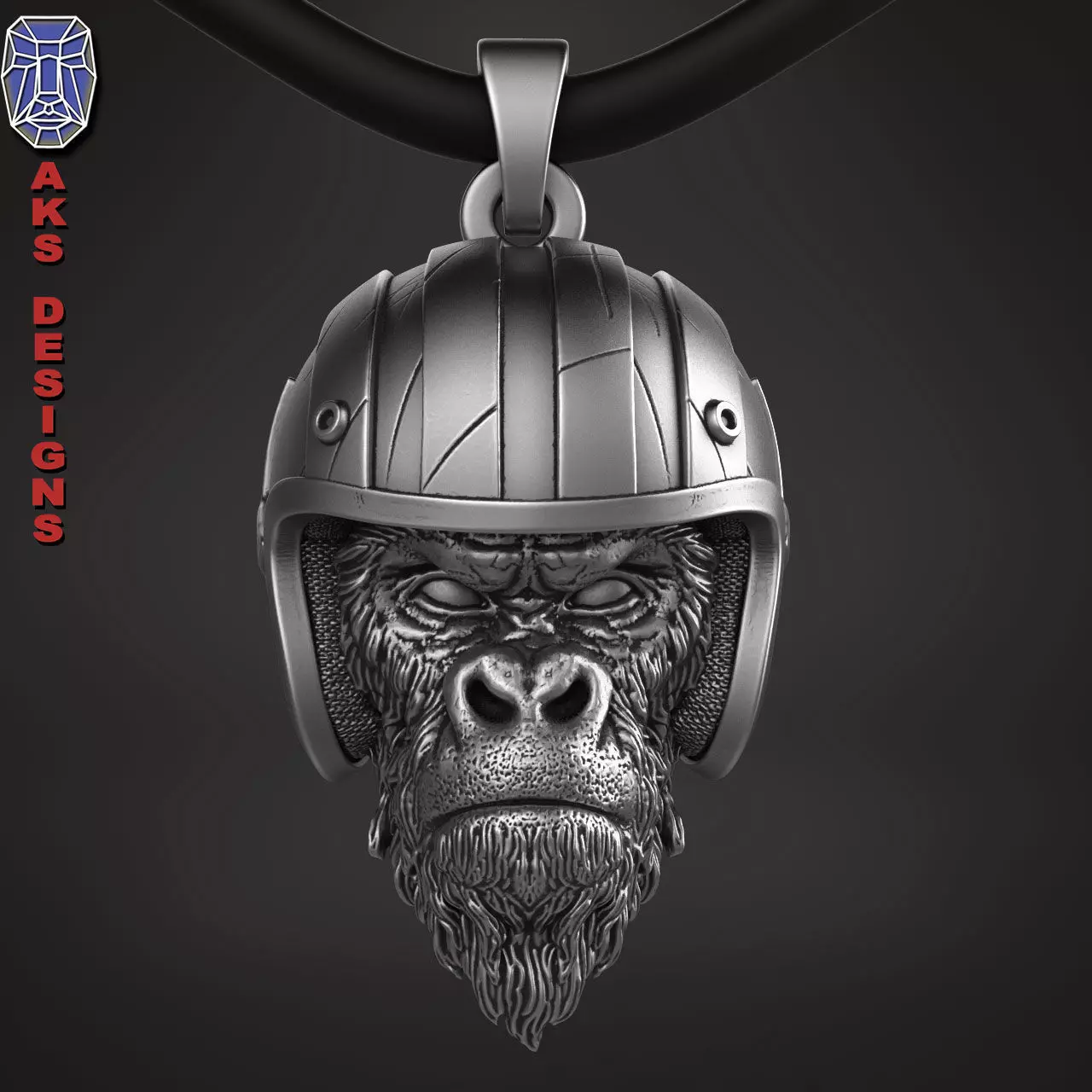 Pendant animal jewelry Biker gorilla 1 3D print model