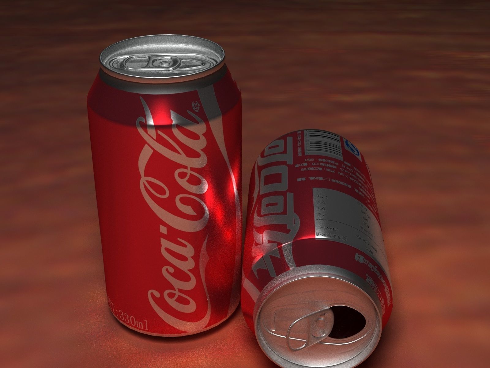 Chinese coke can 3D model_3