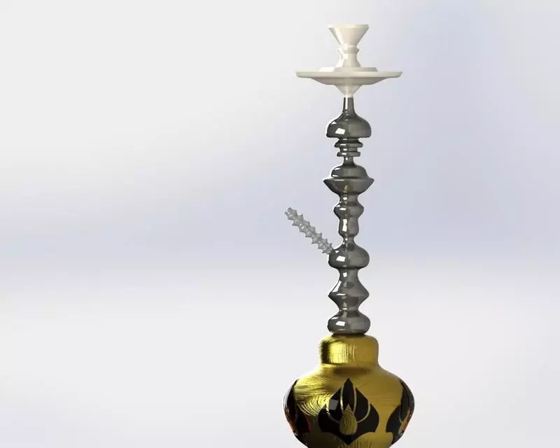 hukkah gold and silver hookah Free 3D model