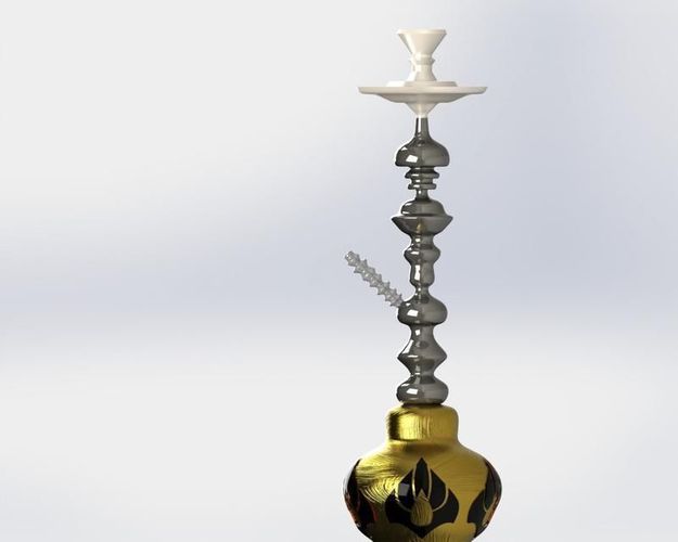 hukkah gold and silver hookah Free 3D model