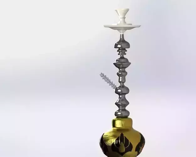 hukkah gold and silver hookah Free 3D model